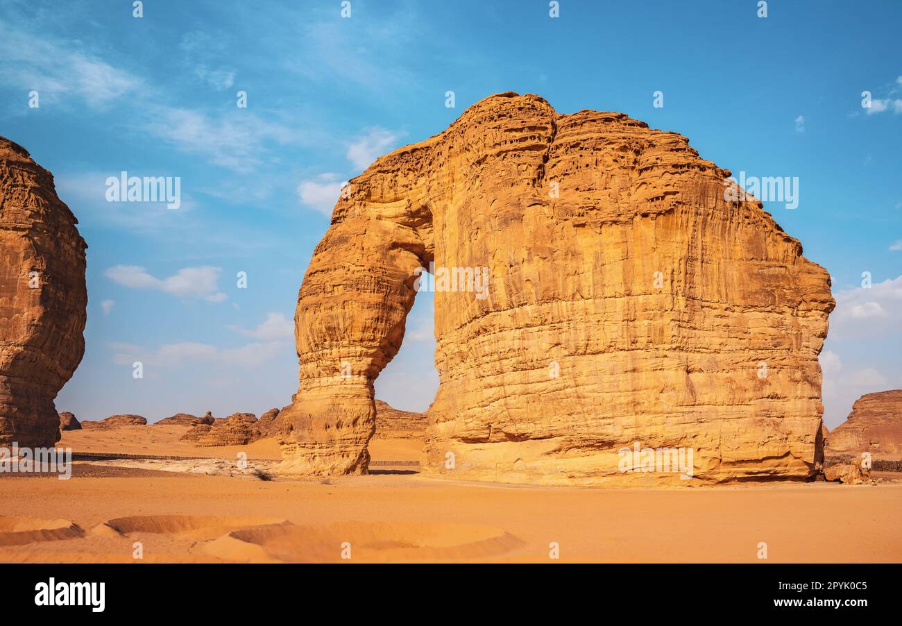 Elephant Rook Jabal AlFil - Elephant Rock in Al Ula desert landscape, Saudi Arabia ...