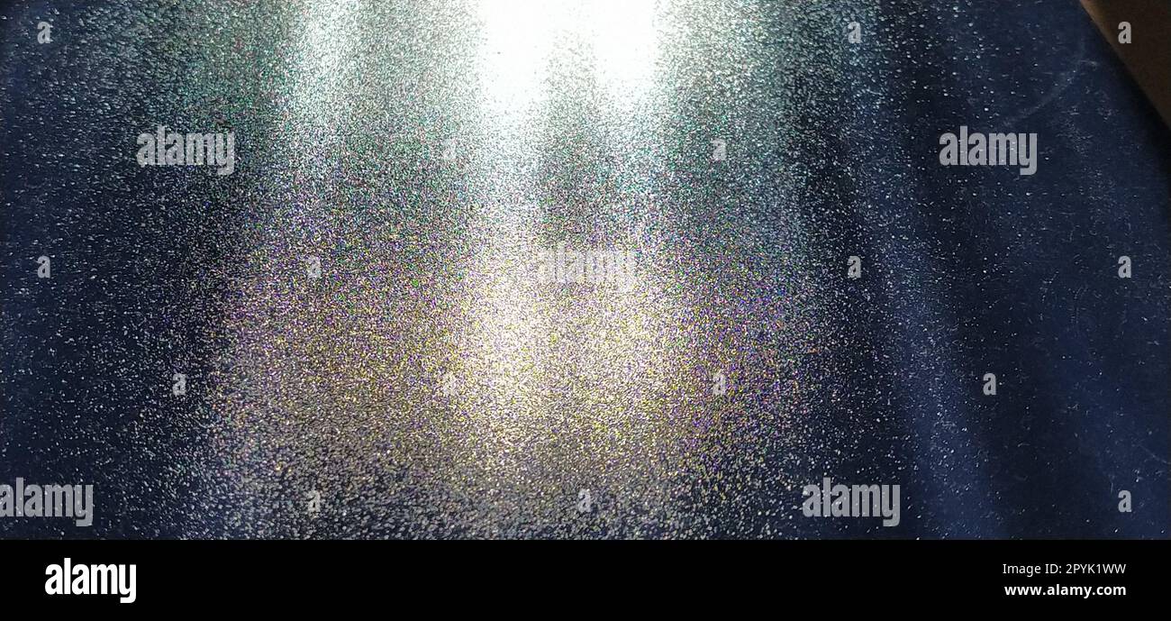 blurred striped dark black and blue background. Play of light and shadow. Light rays. Divine or heavenly radiance from above. Simulate lighting something from above with spotlights. Copy space Stock Photo