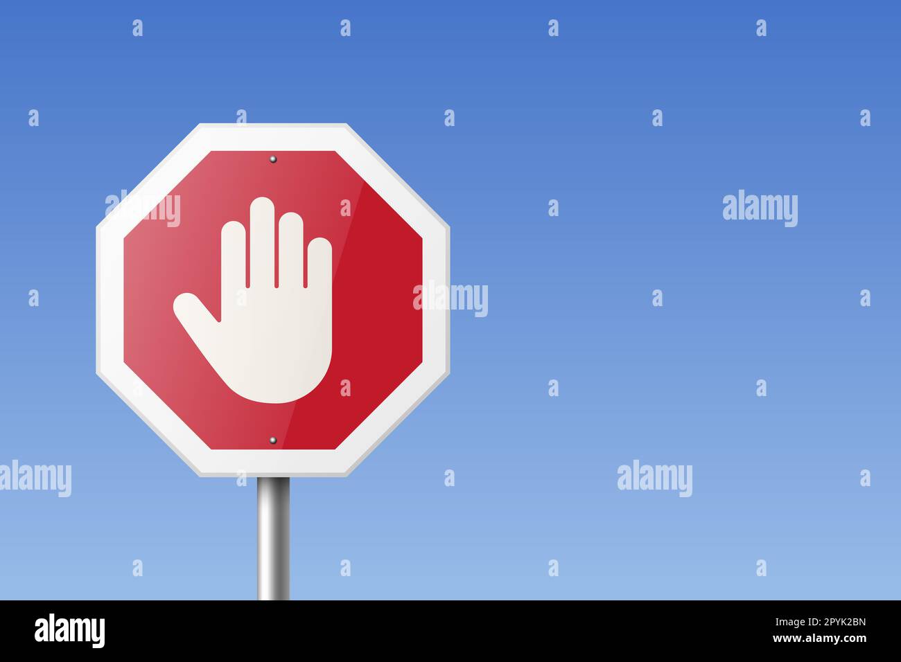 Stop. Vector White and Red Round Glossy Prohibition Stop Sign - Warning ...
