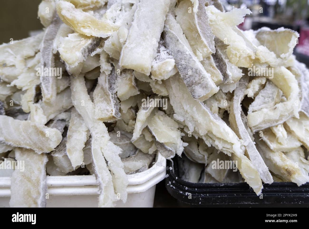 Dried cod in a market Stock Photo Alamy