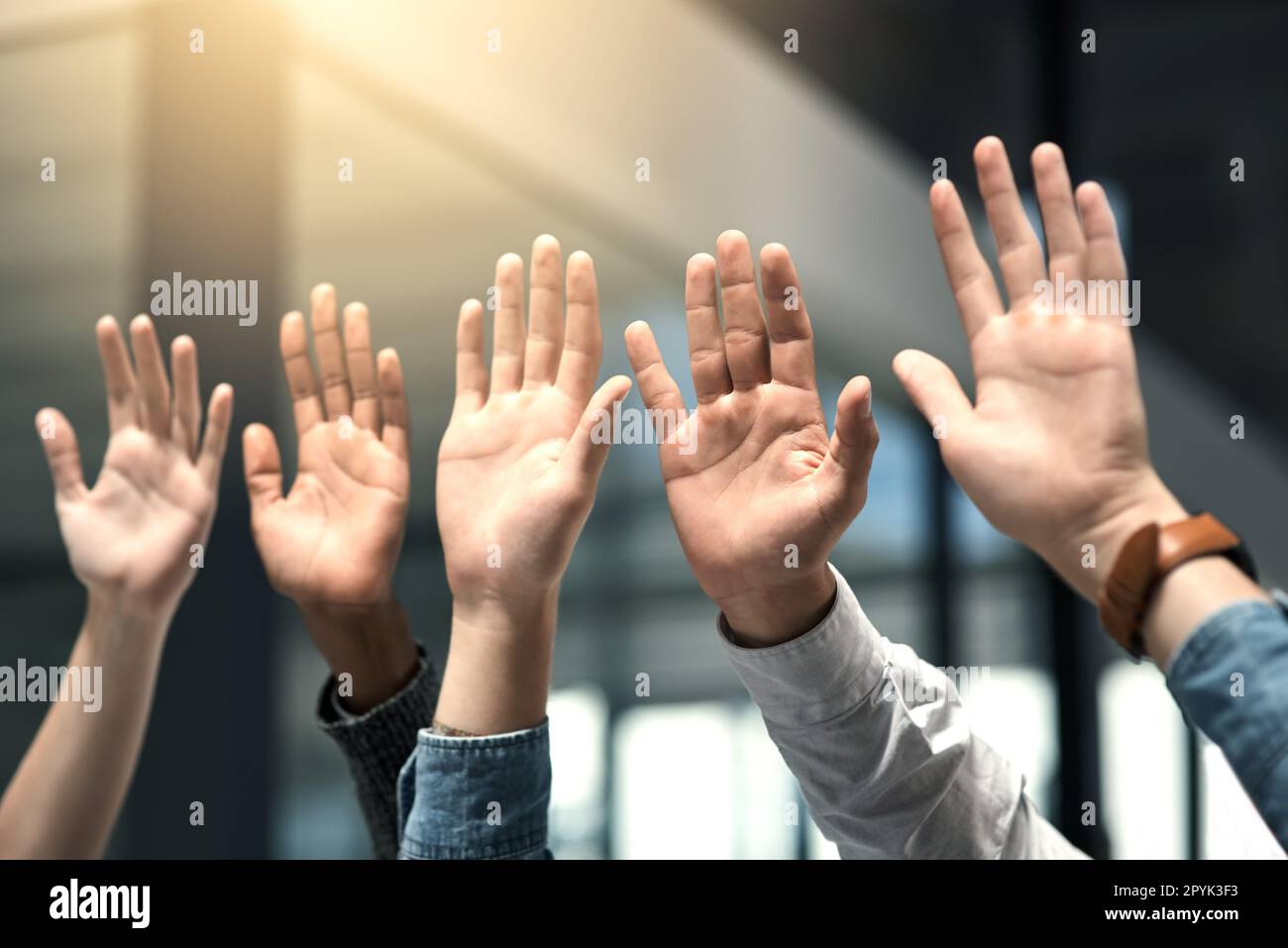Raise your hands hi-res stock photography and images - Alamy