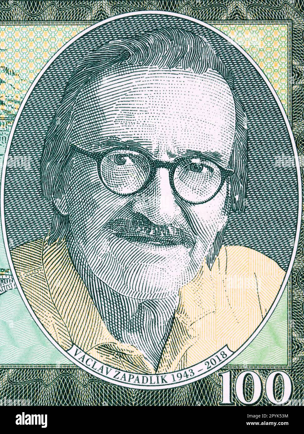 Vaclav ZapadlÃk a portrait from money Stock Photo