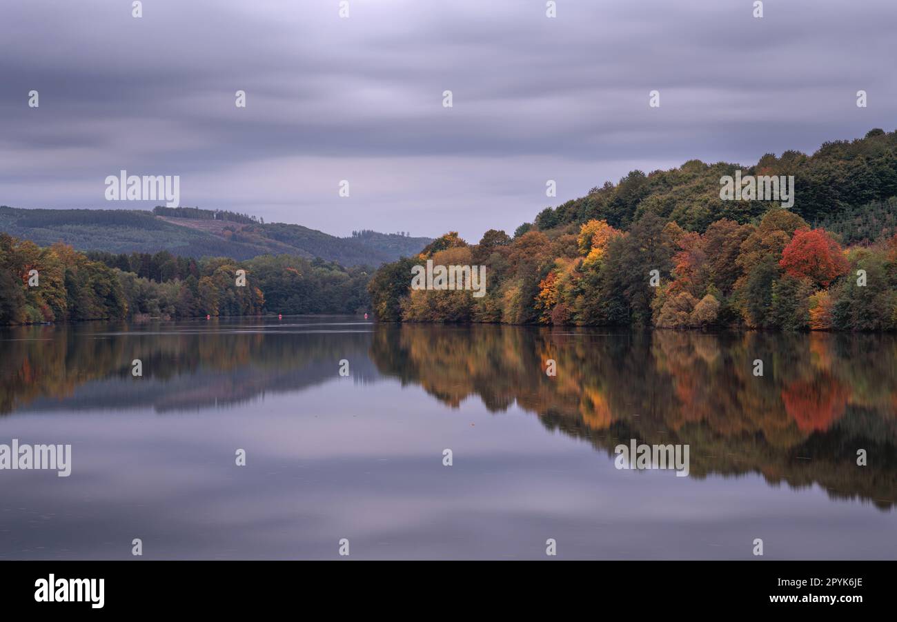 Henne lake, Meschede, Sauerland, Germany Stock Photo