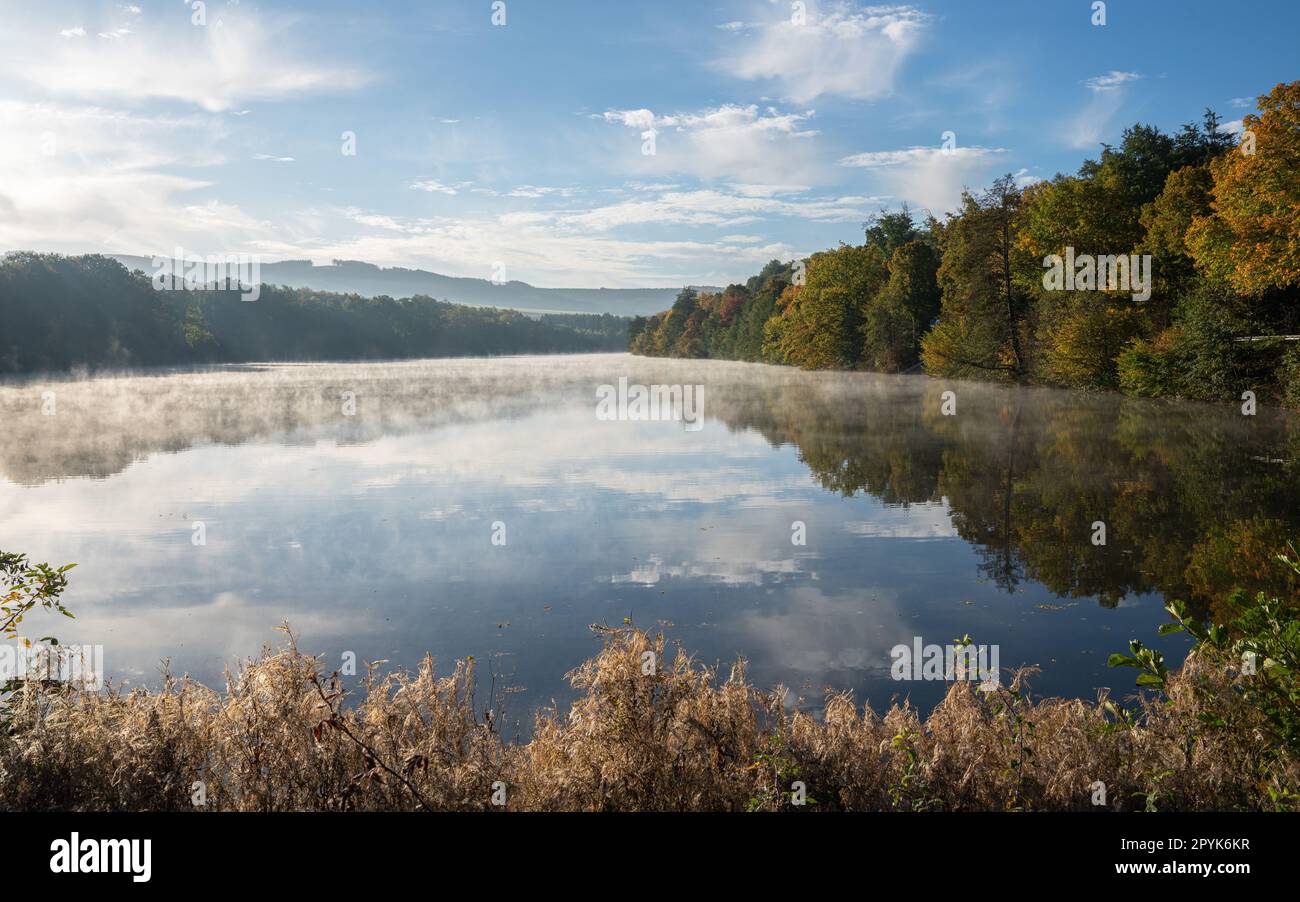 Henne lake, Meschede, Sauerland, Germany Stock Photo