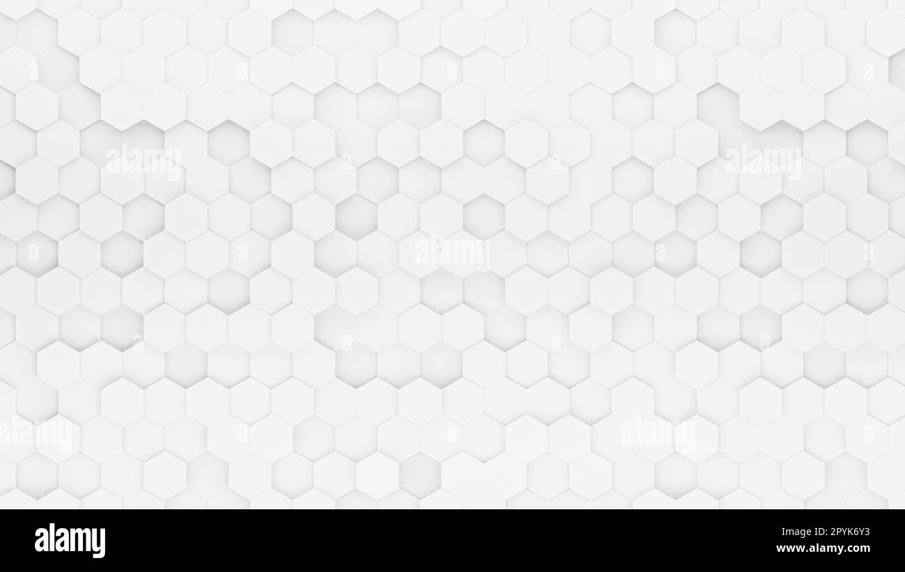 Abstract hexagonal background, white hexagons backdrop with copy space ...