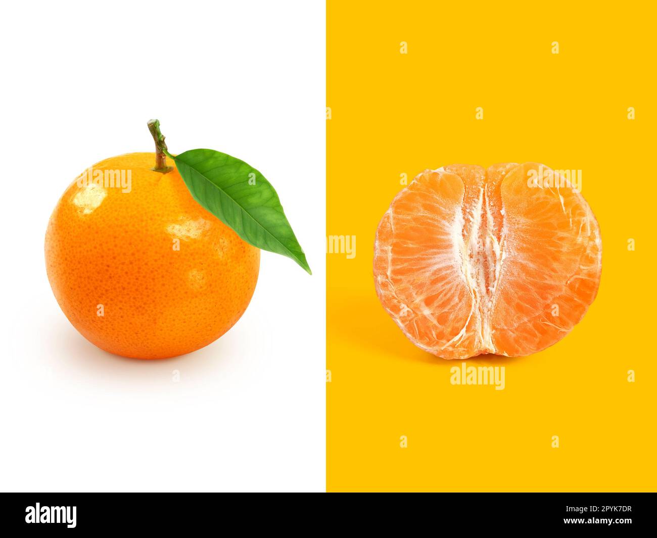 Creative layout made of Orange fruit . Flat lay. Food concept Stock Photo