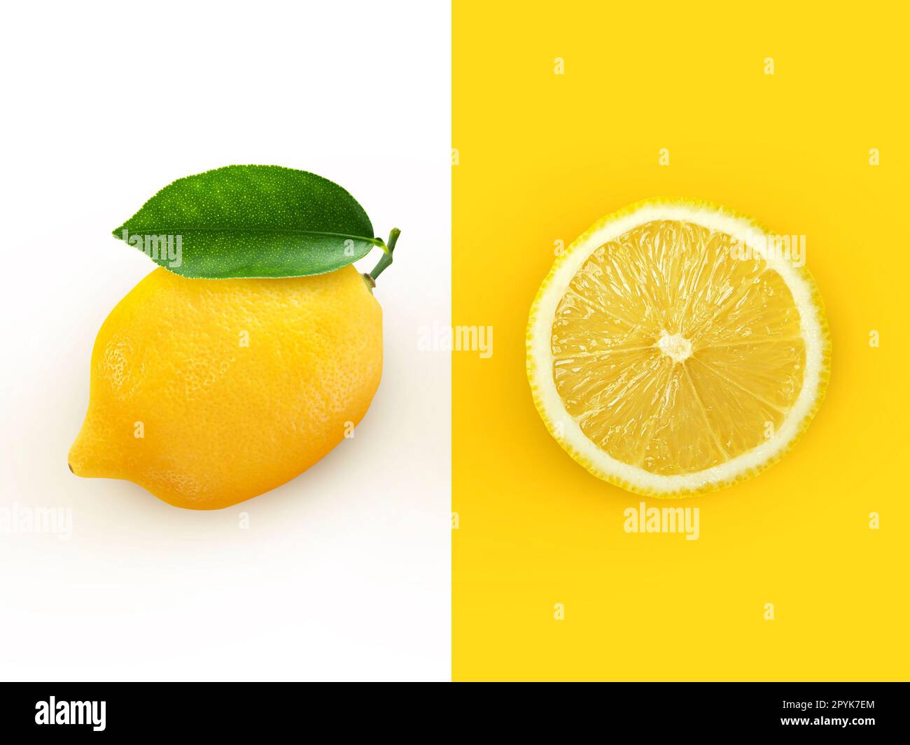 Creative layout made of lemon. Flat lay. Food concept Stock Photo
