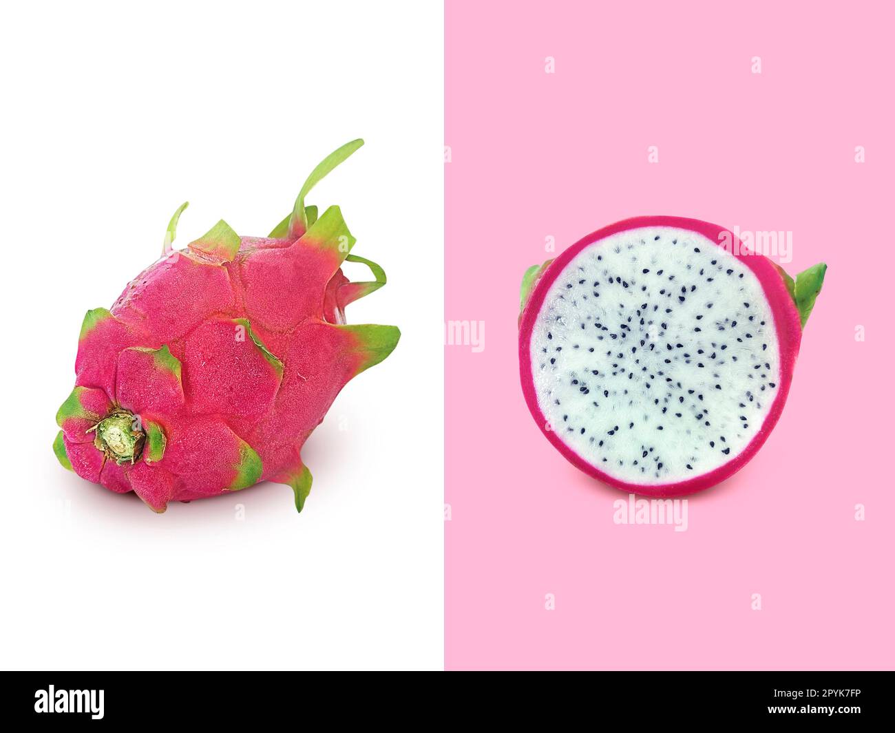 Creative layout made of Dragon fruit. Flat lay. Food concept Stock Photo