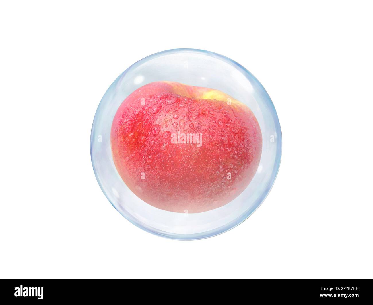Fresh apples, in bubble isolated on white background Stock Photo