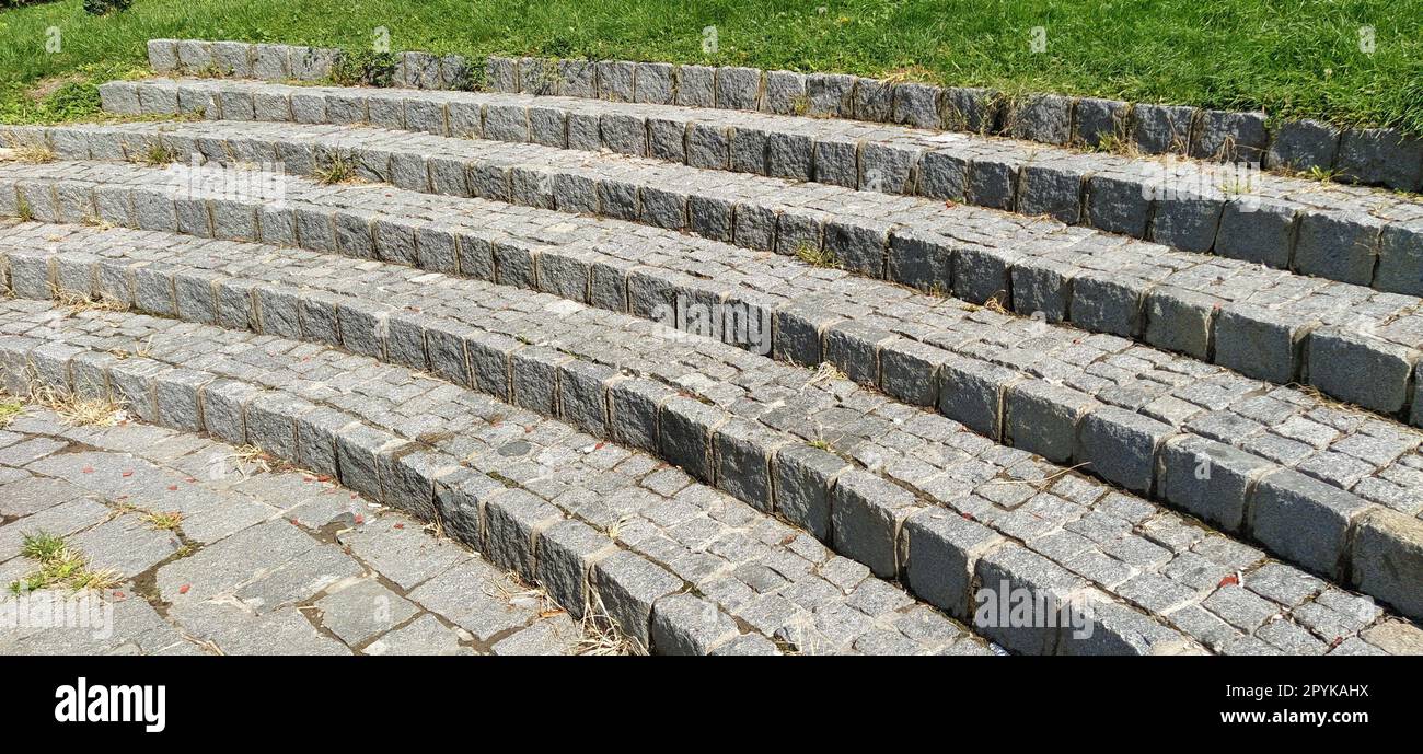 Detail Of An Old Italian Chiseled Stone Staircase Whit Stone