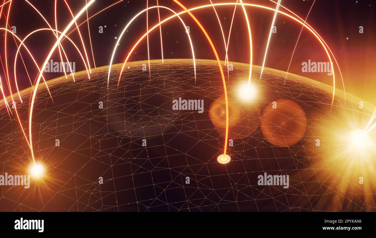 Global connection concept. Planet earth network sphere. 3d rendering ...