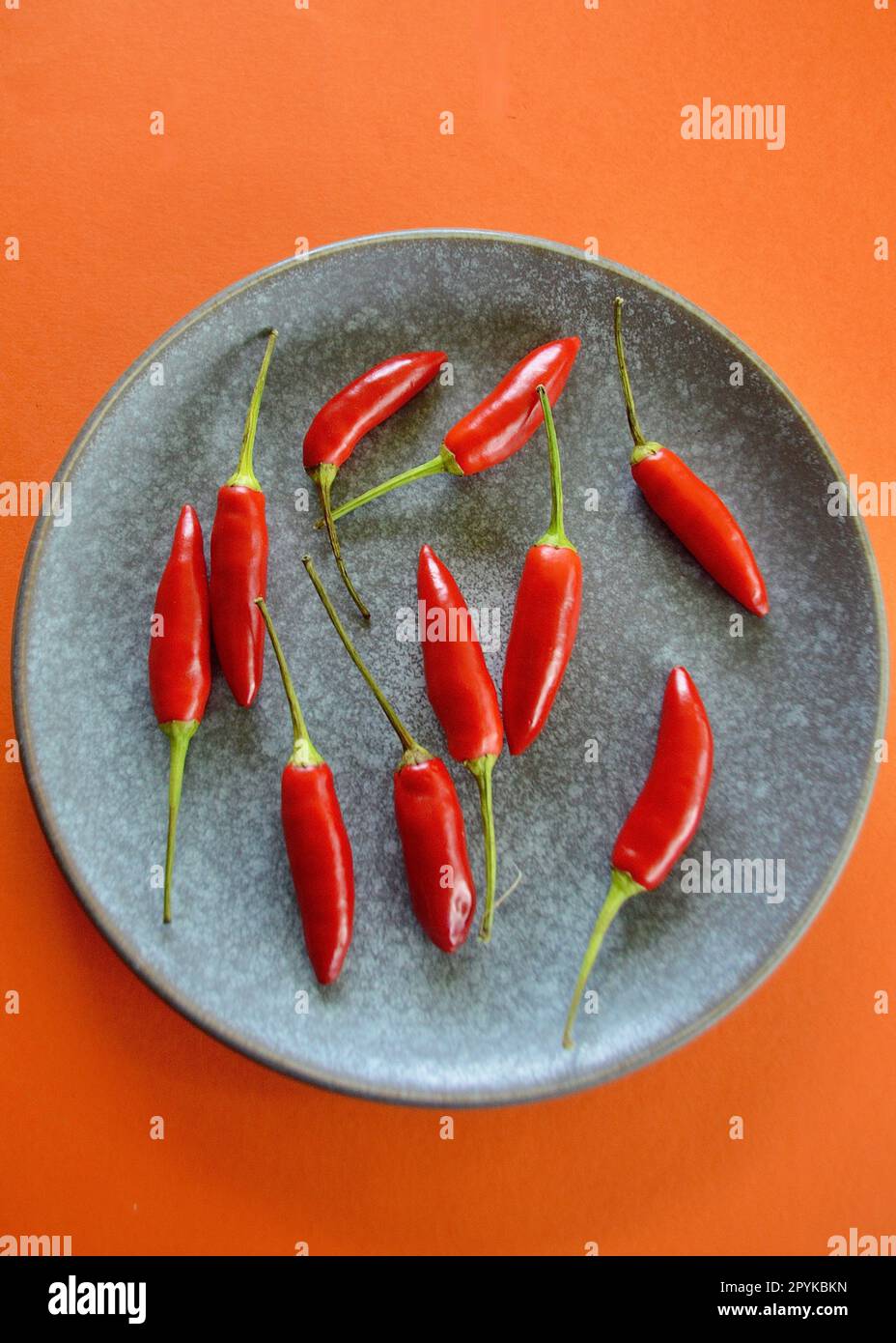 Red hot chili peppers in the kitchen Stock Photo