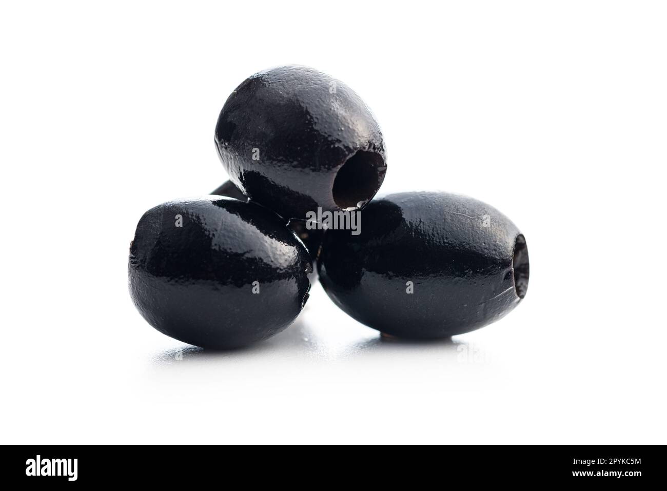 Pitted black olives isolated on white background Stock Photo Alamy