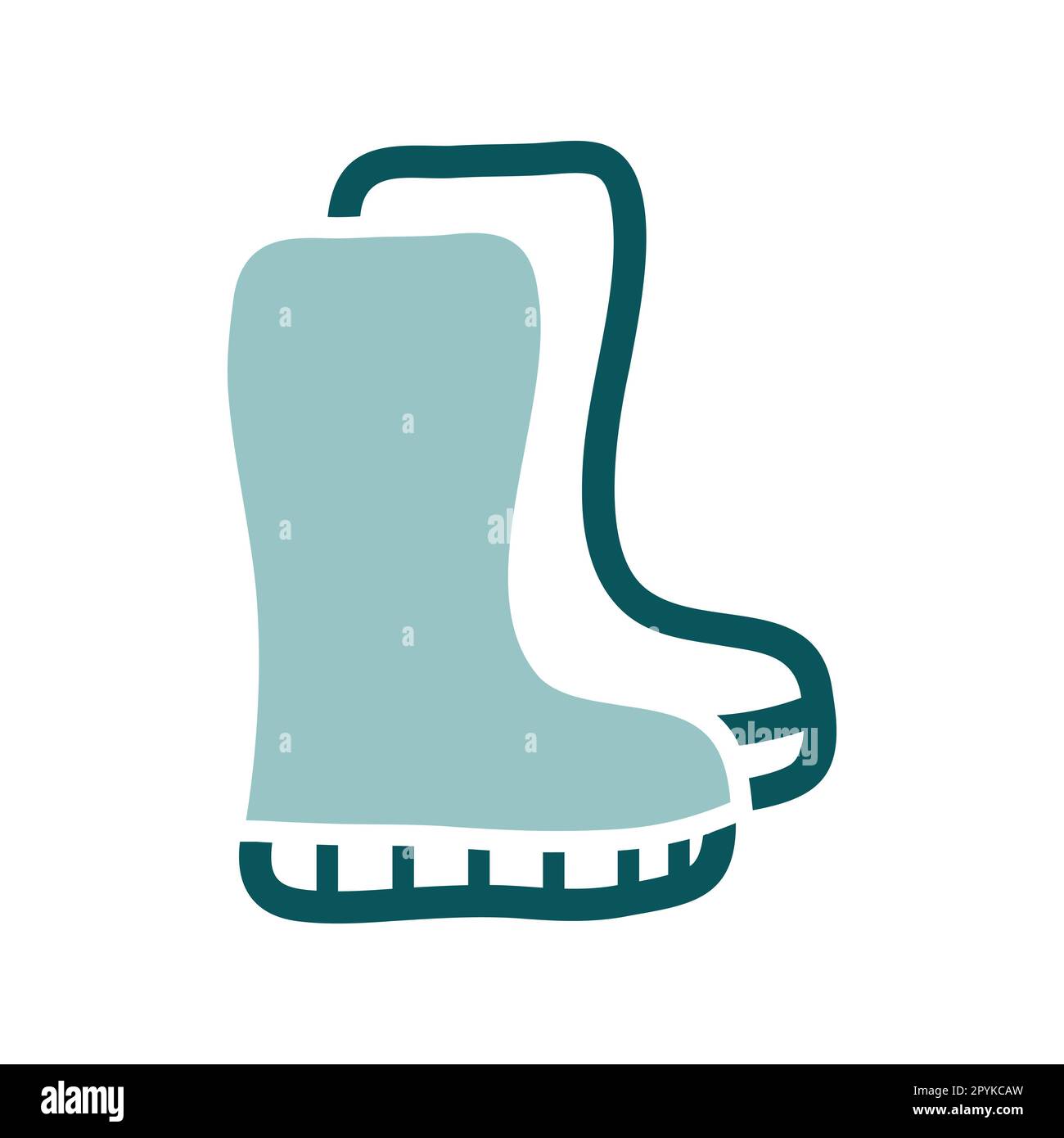 Rubber boots isolated vector icon. Graph symbol for agriculture, garden and plants web site and apps design, logo, app, UI Stock Photo