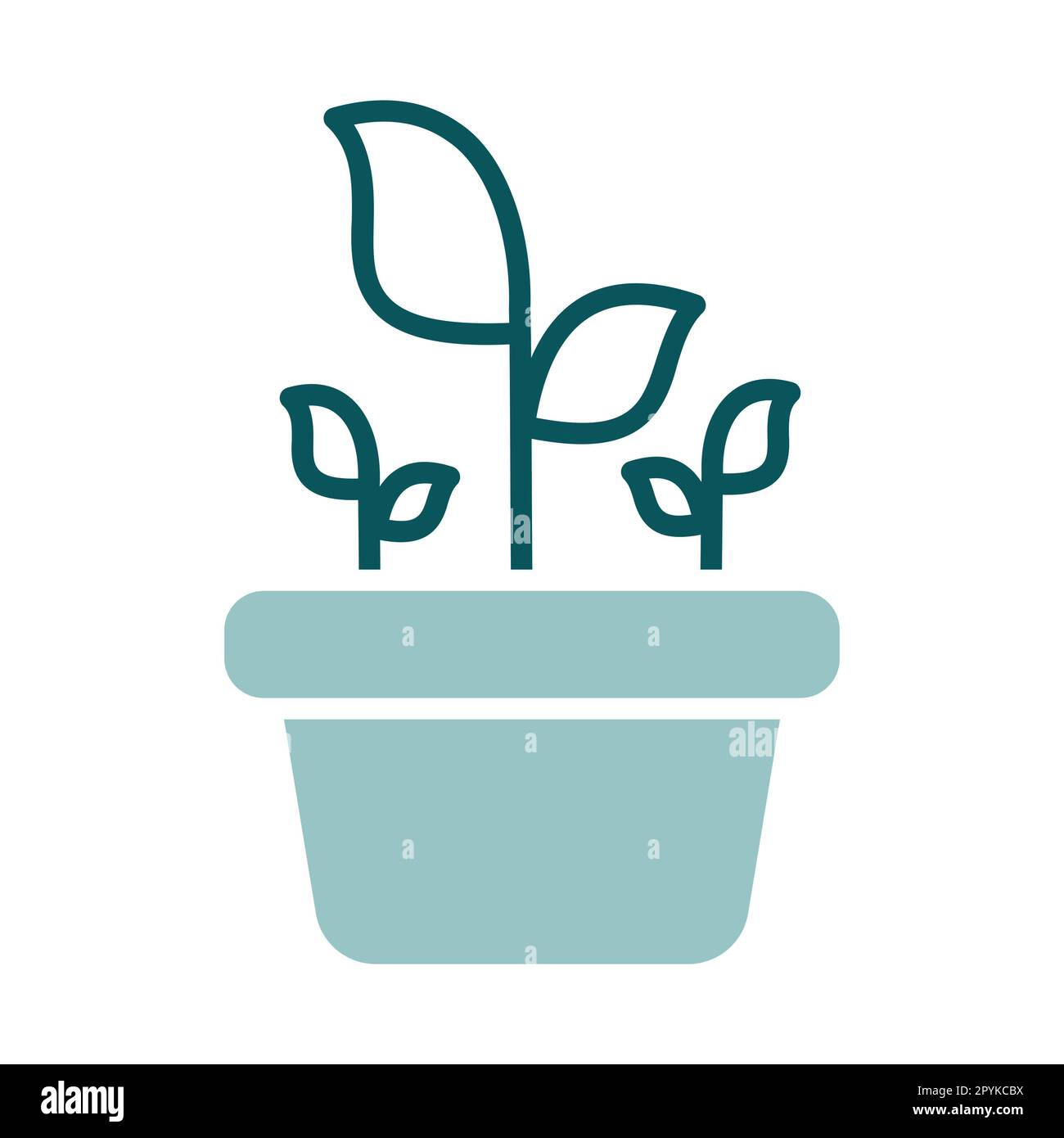 Plant in the pot isolated vector icon. Graph symbol for agriculture, garden and plants web site and apps design, logo, app, UI Stock Photo