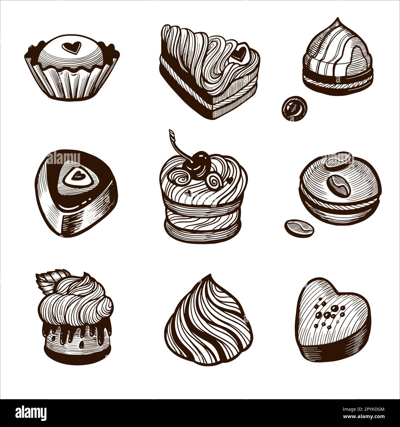 Sketch Cocoa and Chocolate. Cacao and Coffee Seeds and Chocolate Bars and  Candies. Hand Drawn Sweets Isolated Vector Set Stock Vector - Illustration  of decoration, background: 159803152