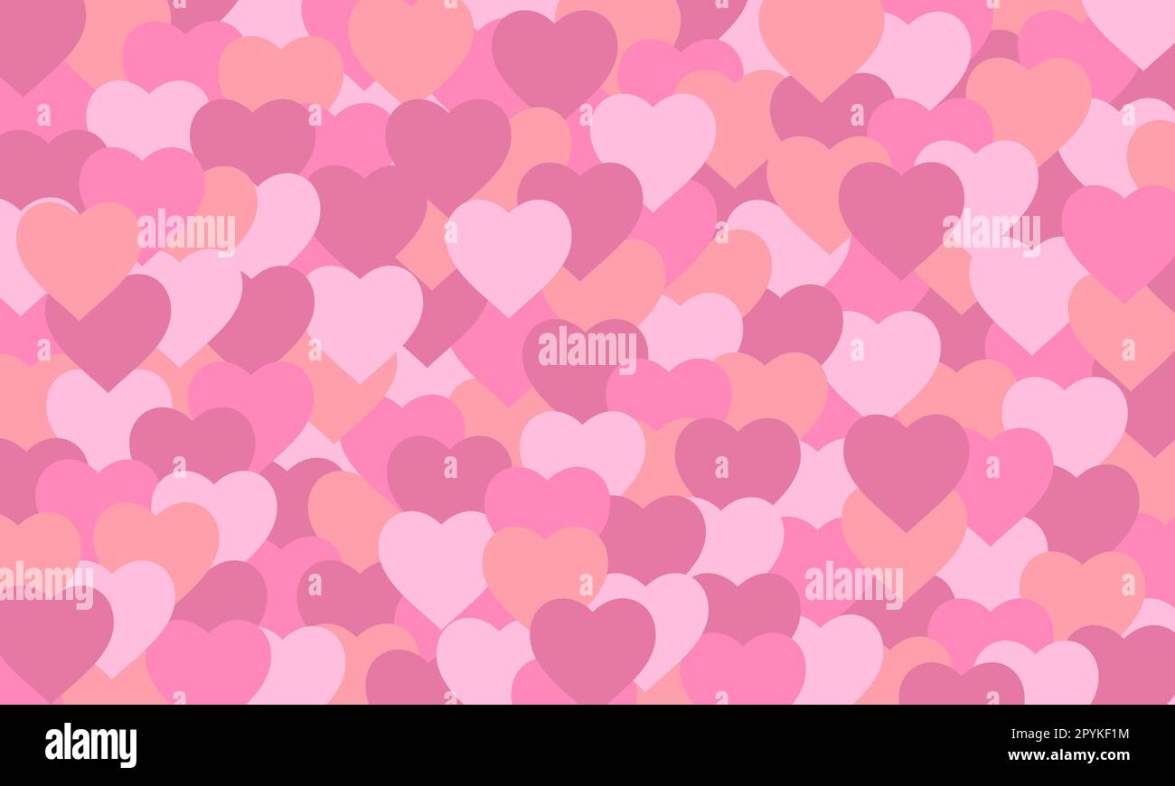 Vector background with overlapping heart pattern Stock Vector