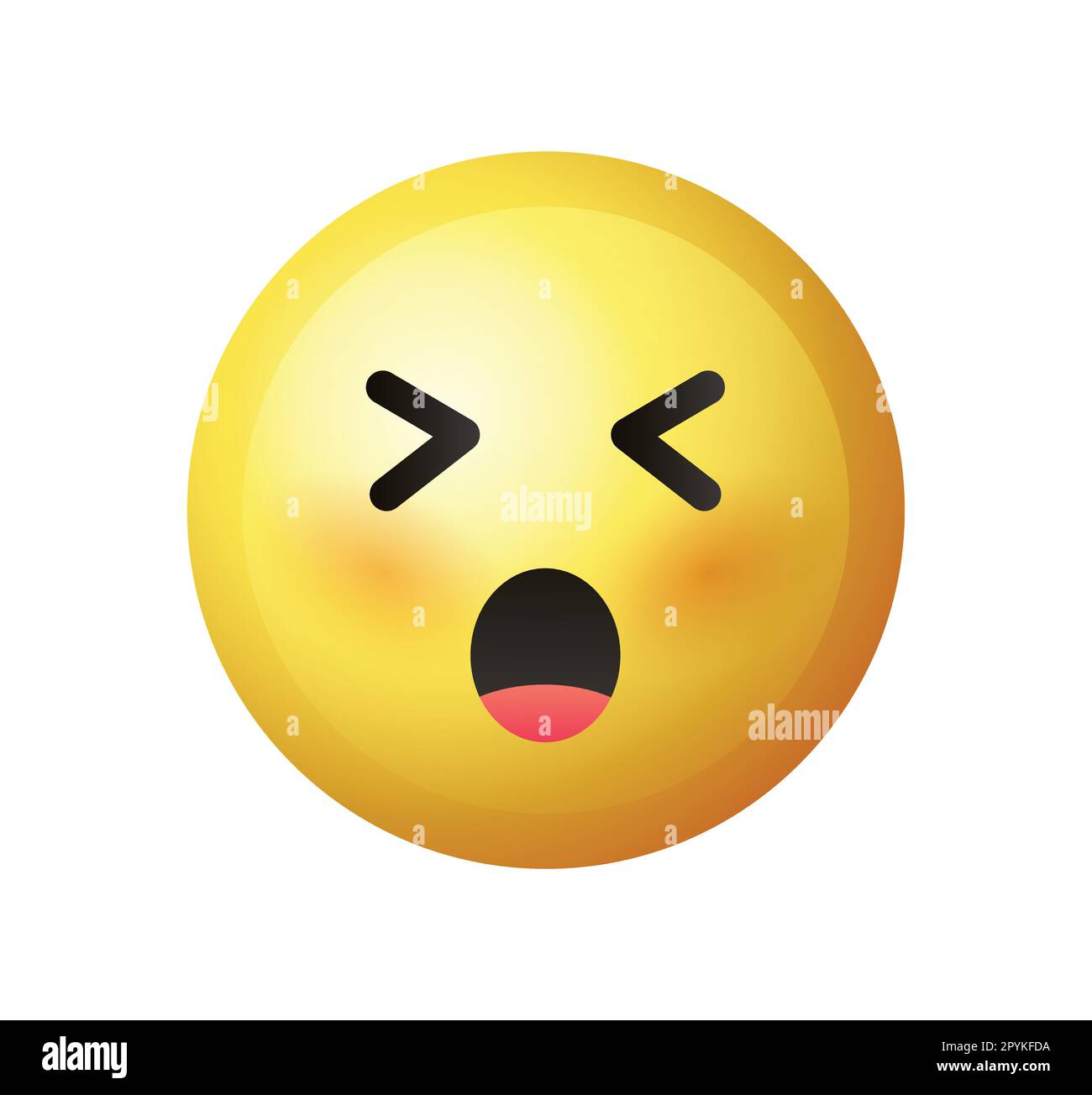 High quality emoticon isolated on white background. Screaming emoticon. Angry emoji. Upset emoticon vector. Stock Vector