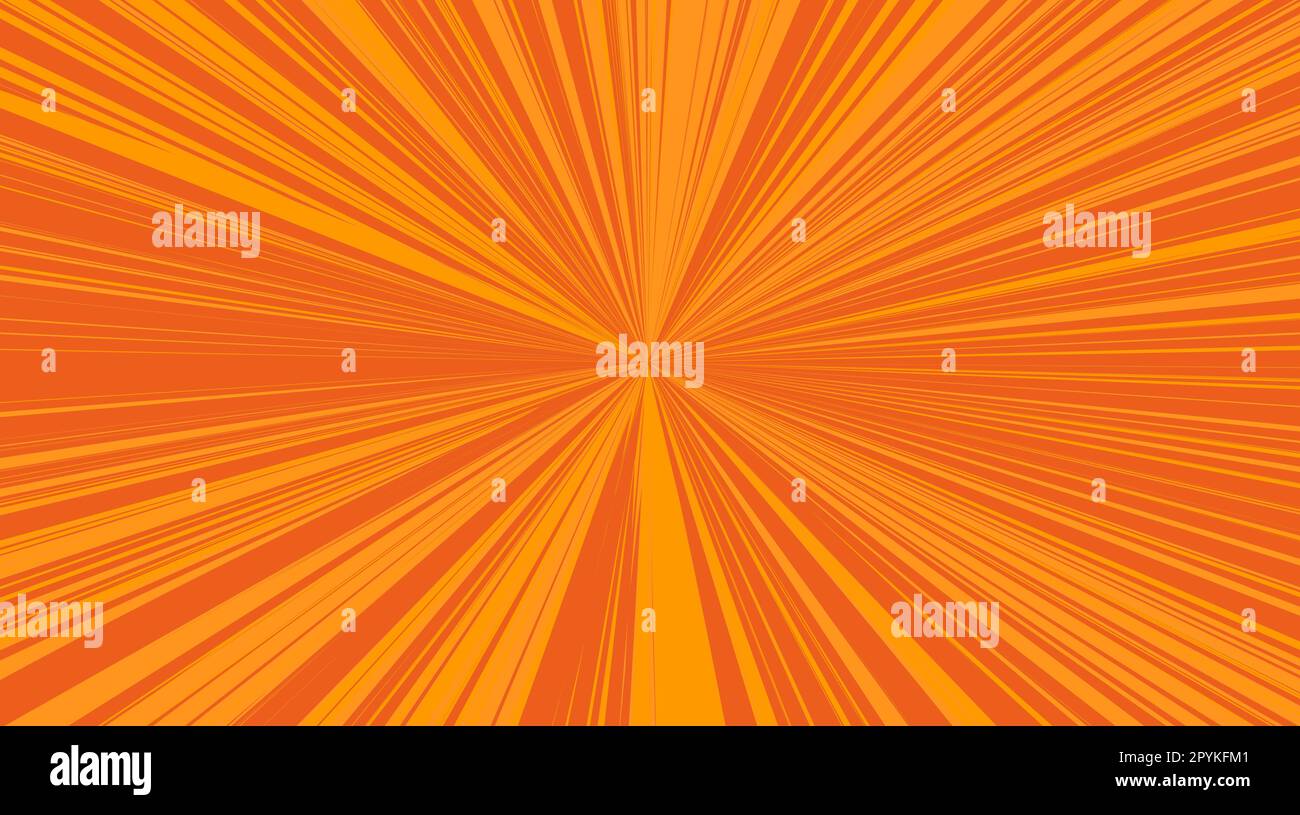 Orange radial lines abstract vector background Stock Vector