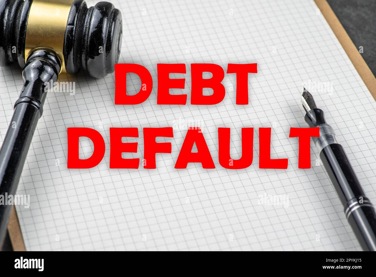 Background of DEBT DEFAULT,Financial concept Stock Photo