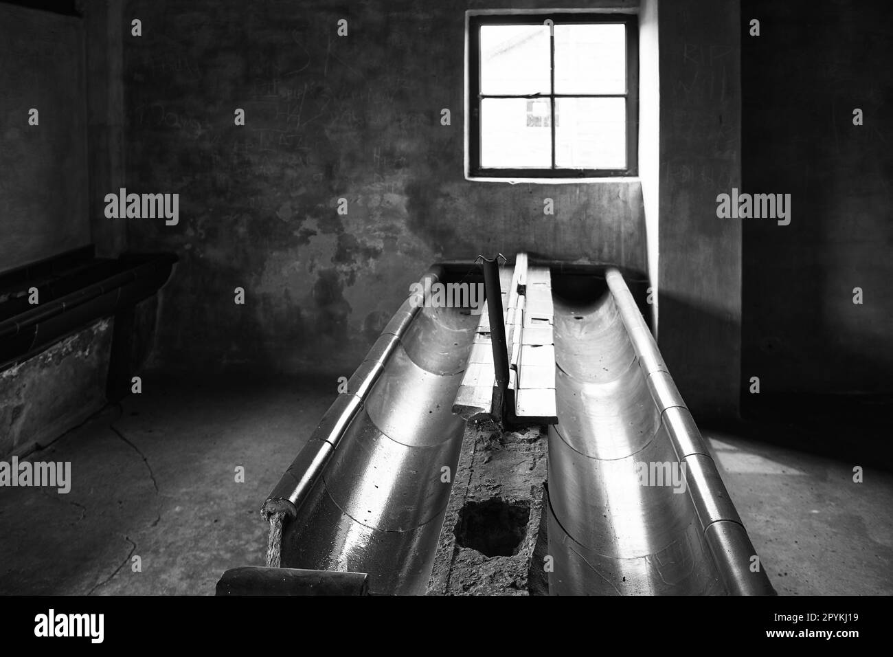 Bathhouse, toilet and bathroom inside the barracks in the extermination