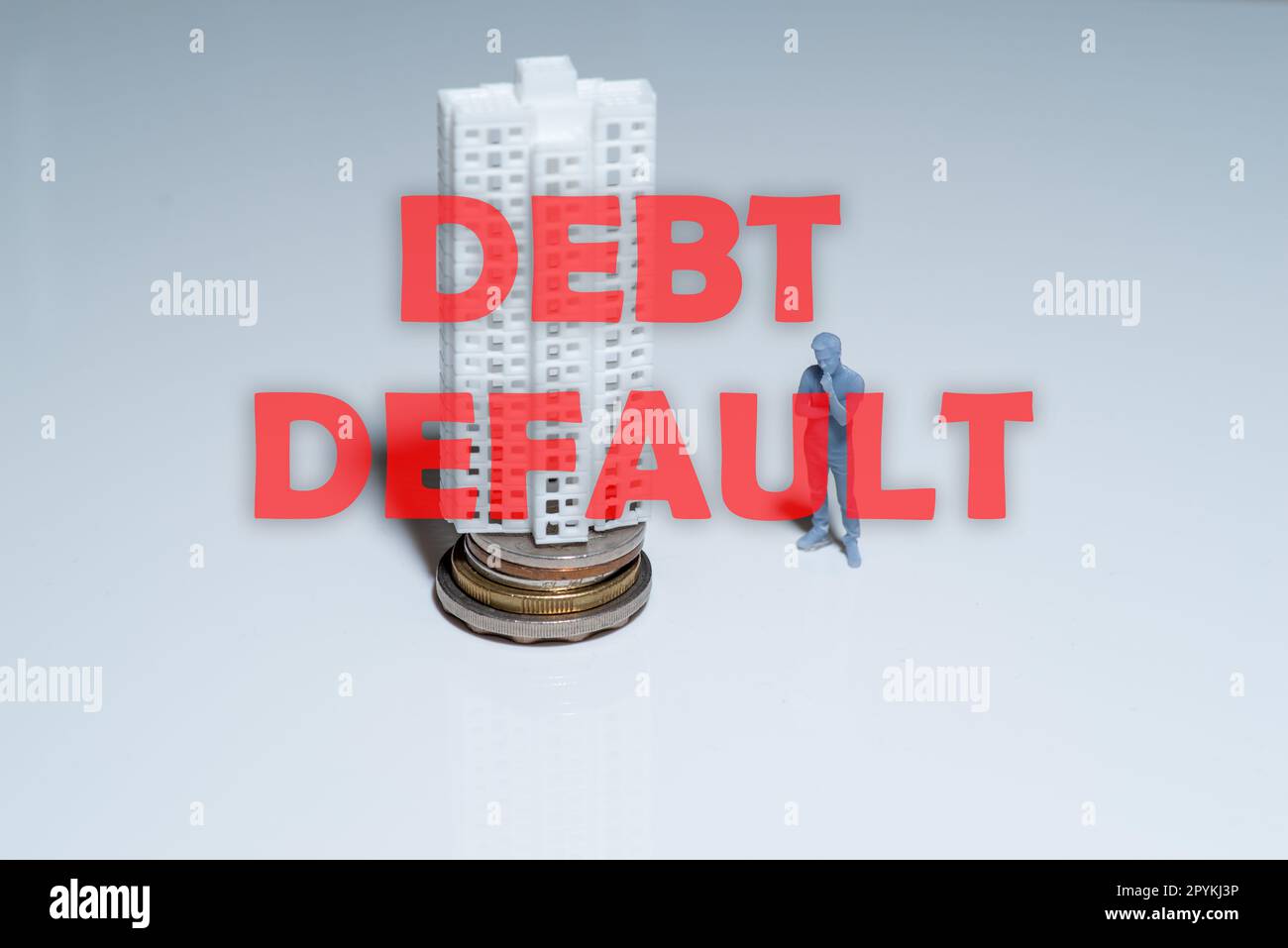 Background of DEBT DEFAULT,Financial concept Stock Photo