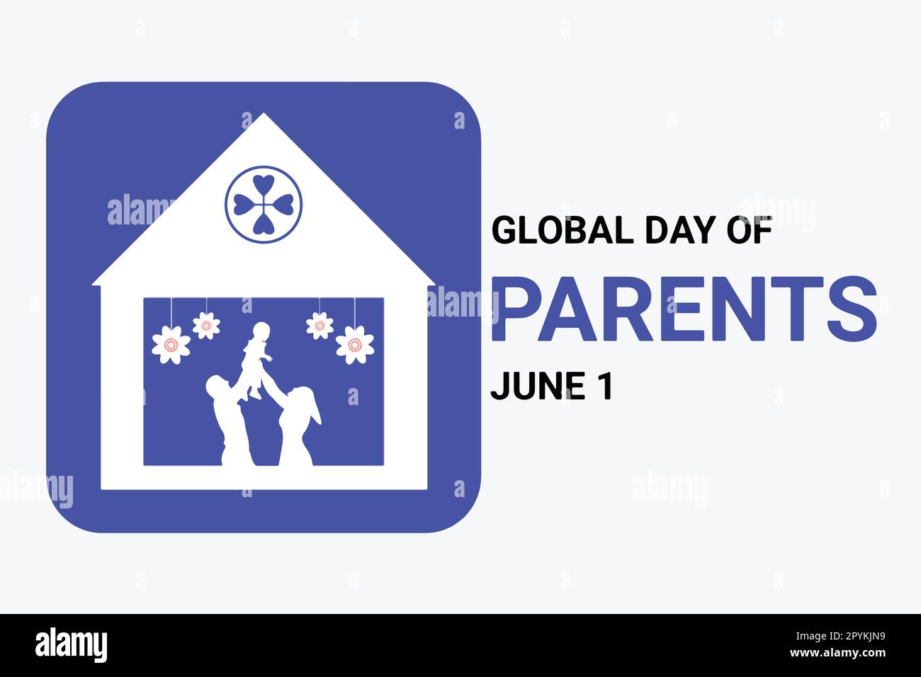 Global Day of Parents. June 1. Holiday concept. Template for background, banner, card, poster with text inscription. Stock Vector