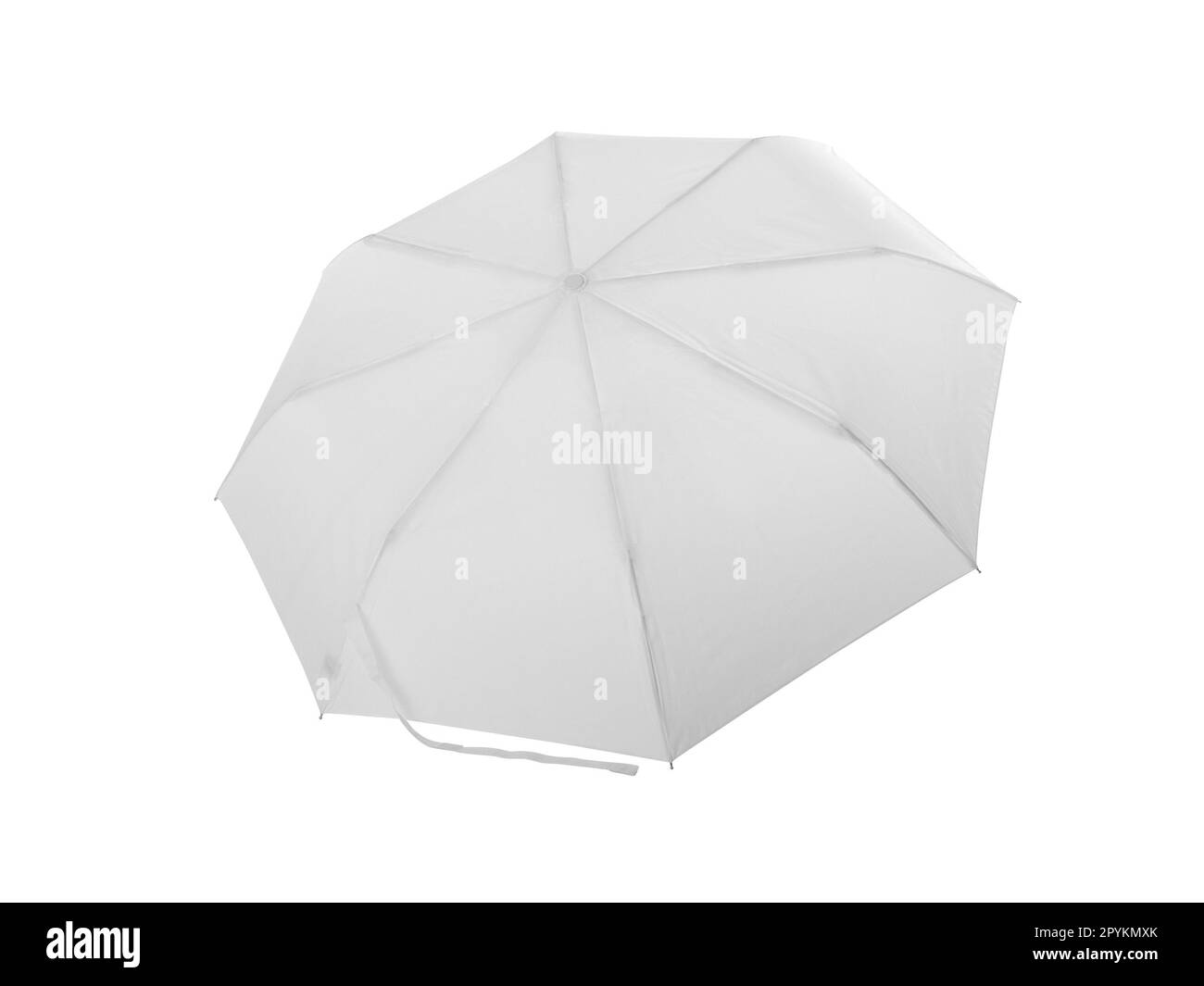 Mockup of white umbrella isolated on white background Stock Photo Alamy