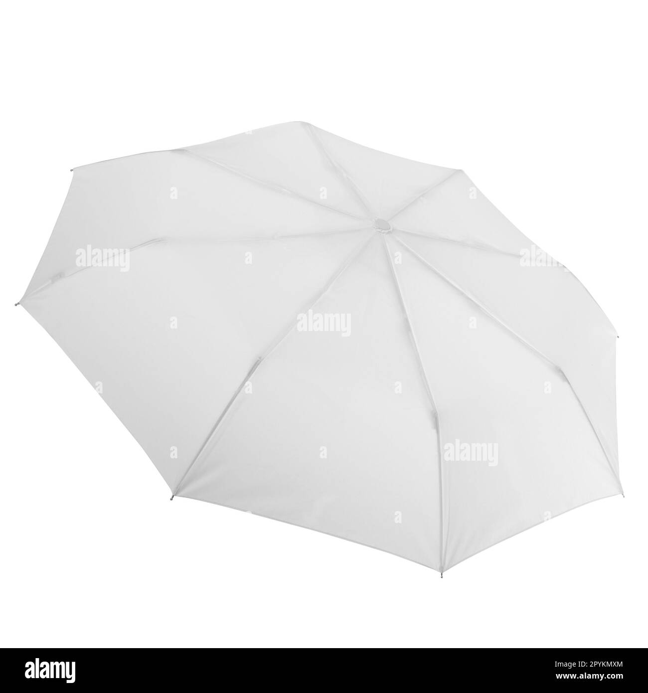 Mockup of white umbrella isolated on white background Stock Photo Alamy
