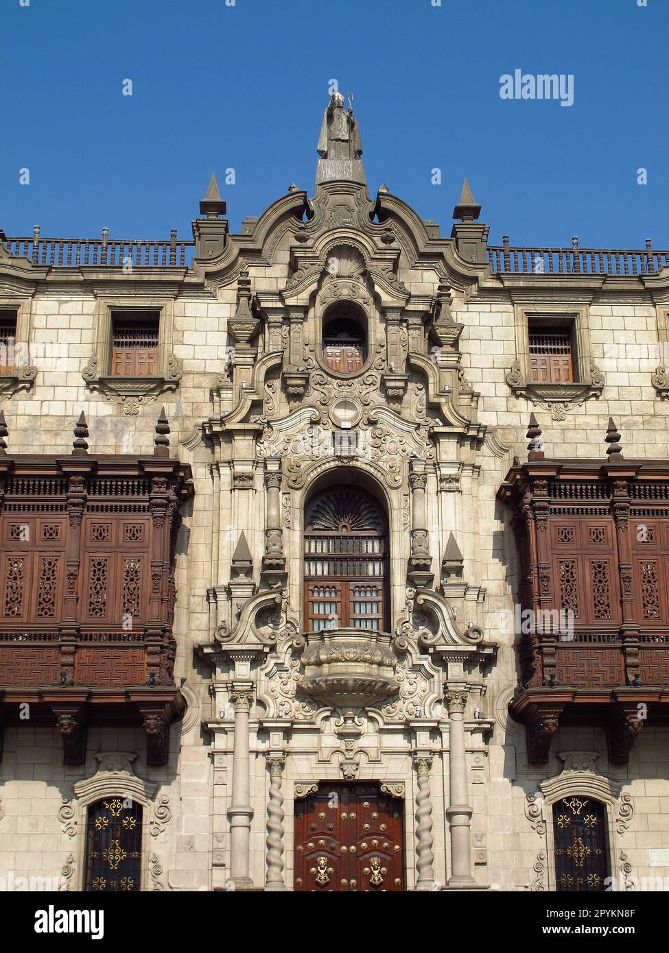 Basilica y Monasterio de Santo Domingo, the church in Lima, Peru Stock