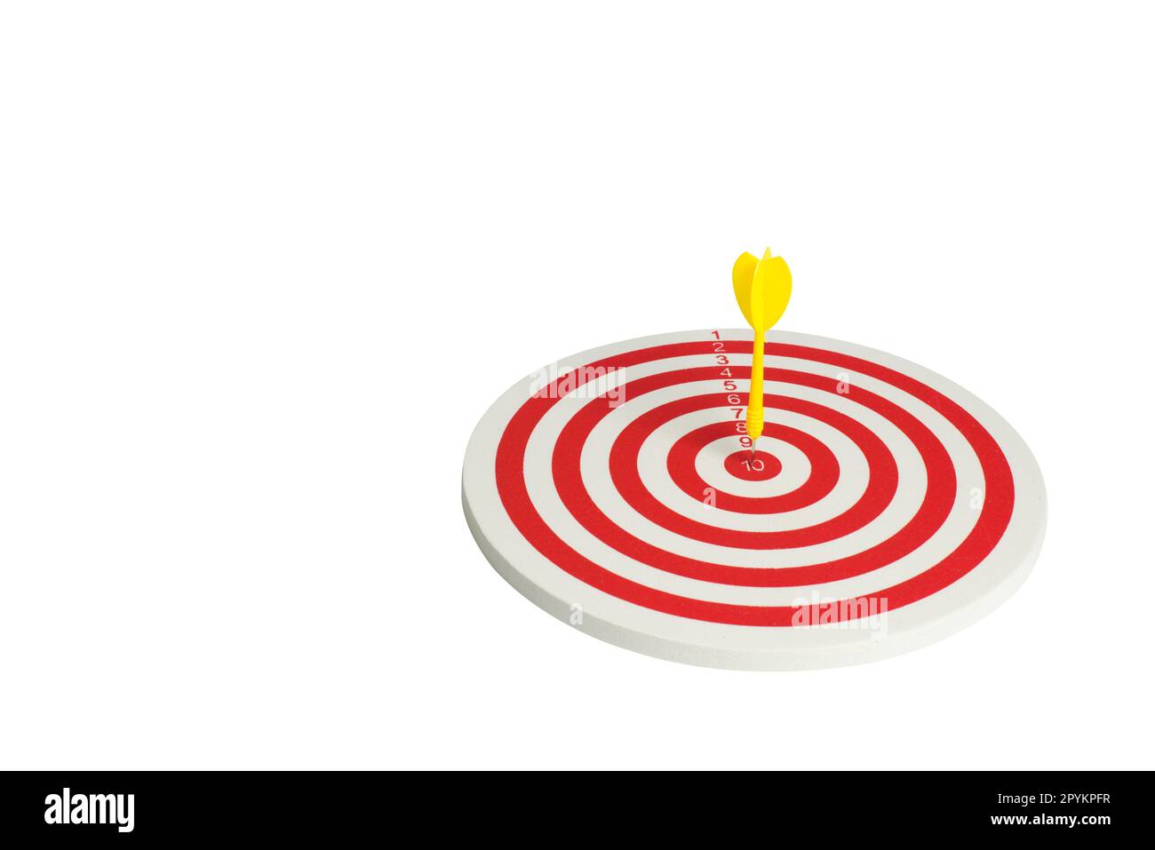 Dart target with arrows isolated on white background. Clipping path Stock Photo