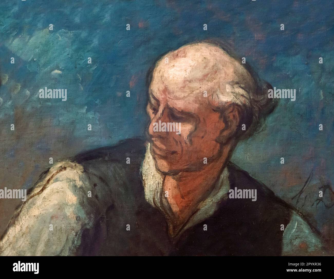 Head of a Man, Honore Daumier, circa 1885, Stock Photo