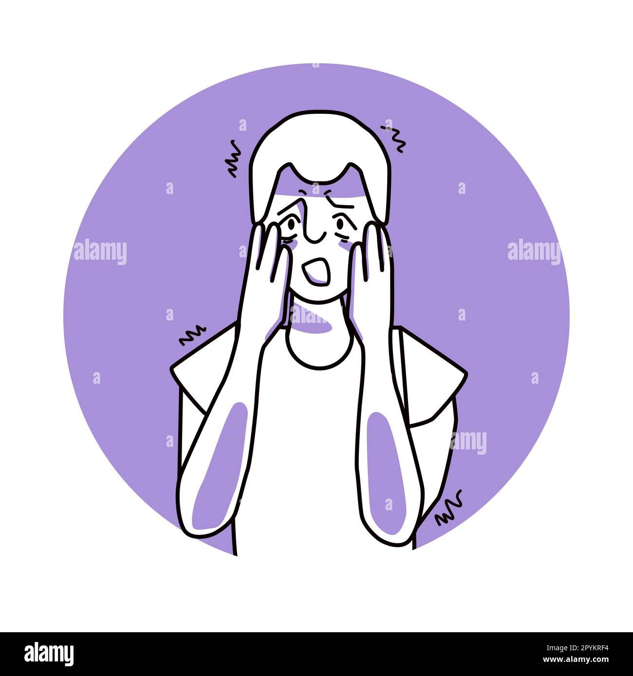 Premium Vector  Scared cartoon funny face with panic expression