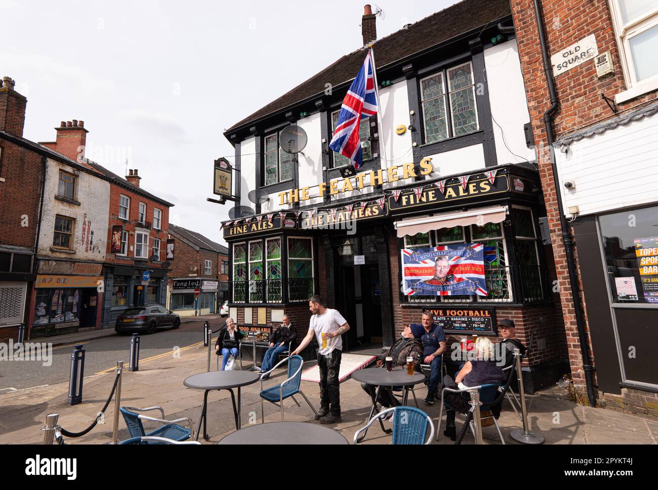 The 'Feathers' pub. AshtonunderLyne. Market town near Manchester City