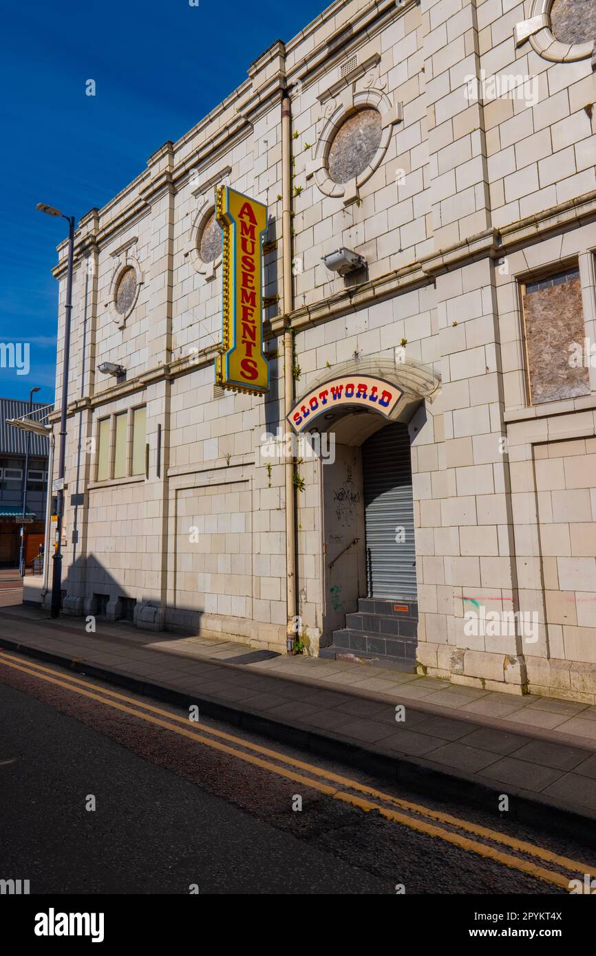 Amusement arcade (shut) AshtonunderLyne. Market town near Manchester