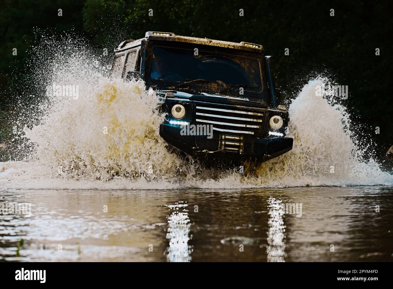Off Road Rally Off road sport truck between mountains landscape. Track on mud. 4x4 Off ...