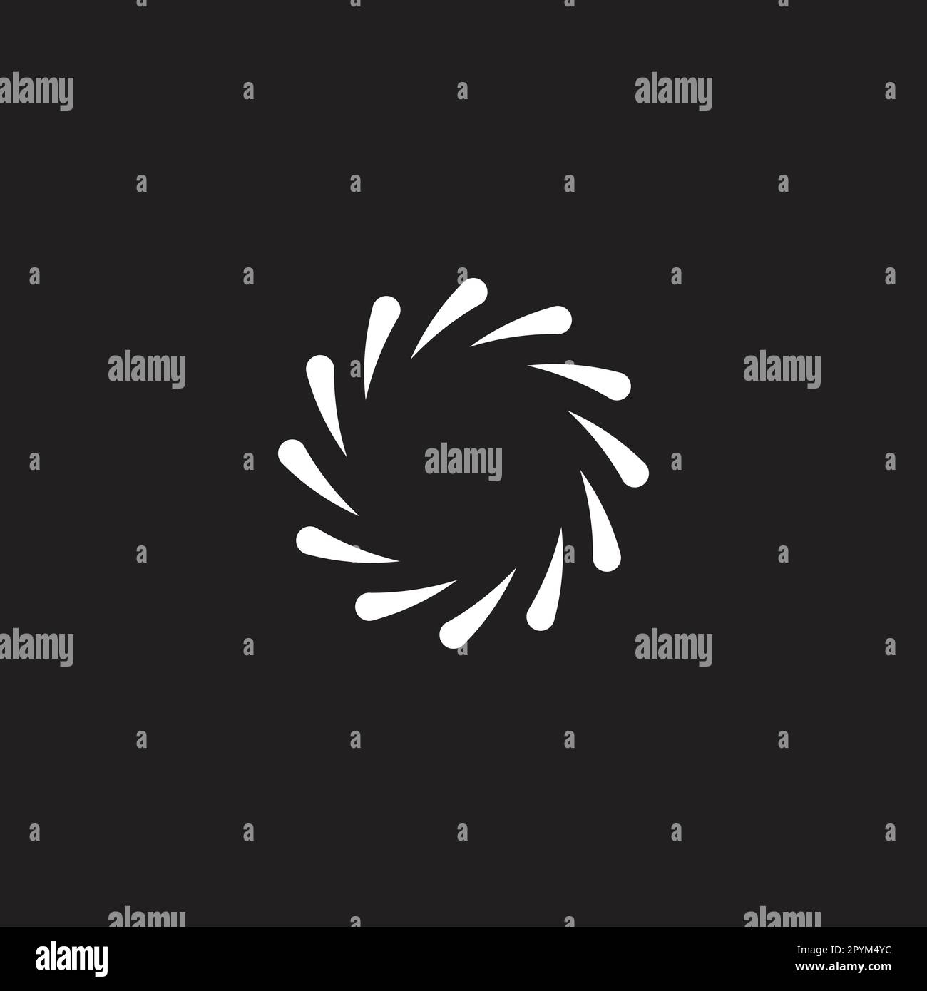 Splashes, rounded, 3d geometric symbol simple logo vector Stock Vector
