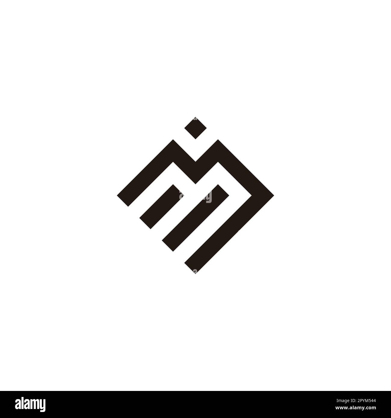 Letter M number 3 square elegant geometric symbol simple logo vector