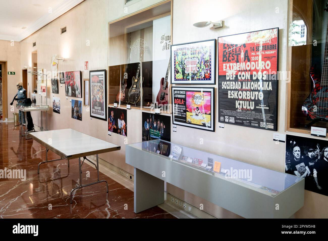 One of the rooms of the exhibition '¡Tiempos de rock!', at SGAE, on May