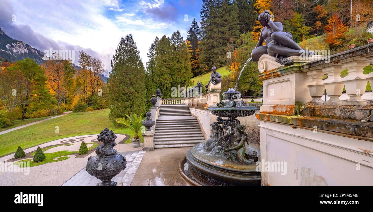 Linderhof Palace, 19th Century Rococo Style, Oberammergau, Bavaria ...