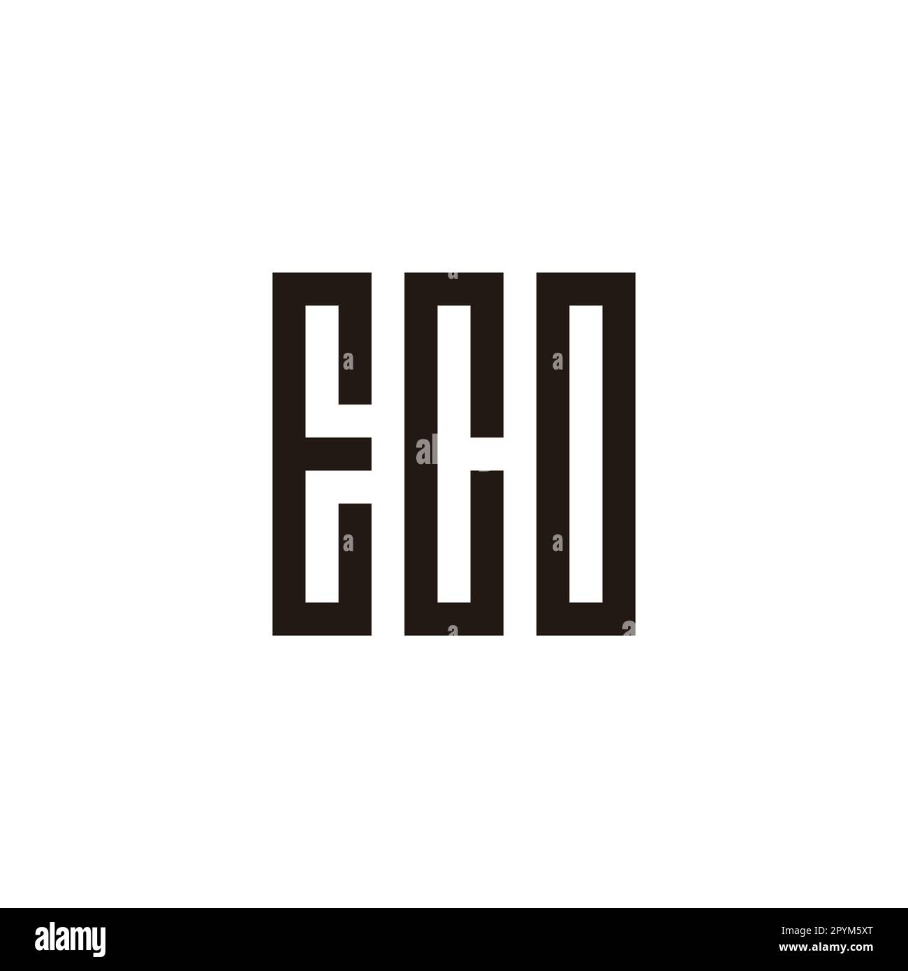 Letter ECO square, rectangles geometric symbol simple logo vector Stock Vector