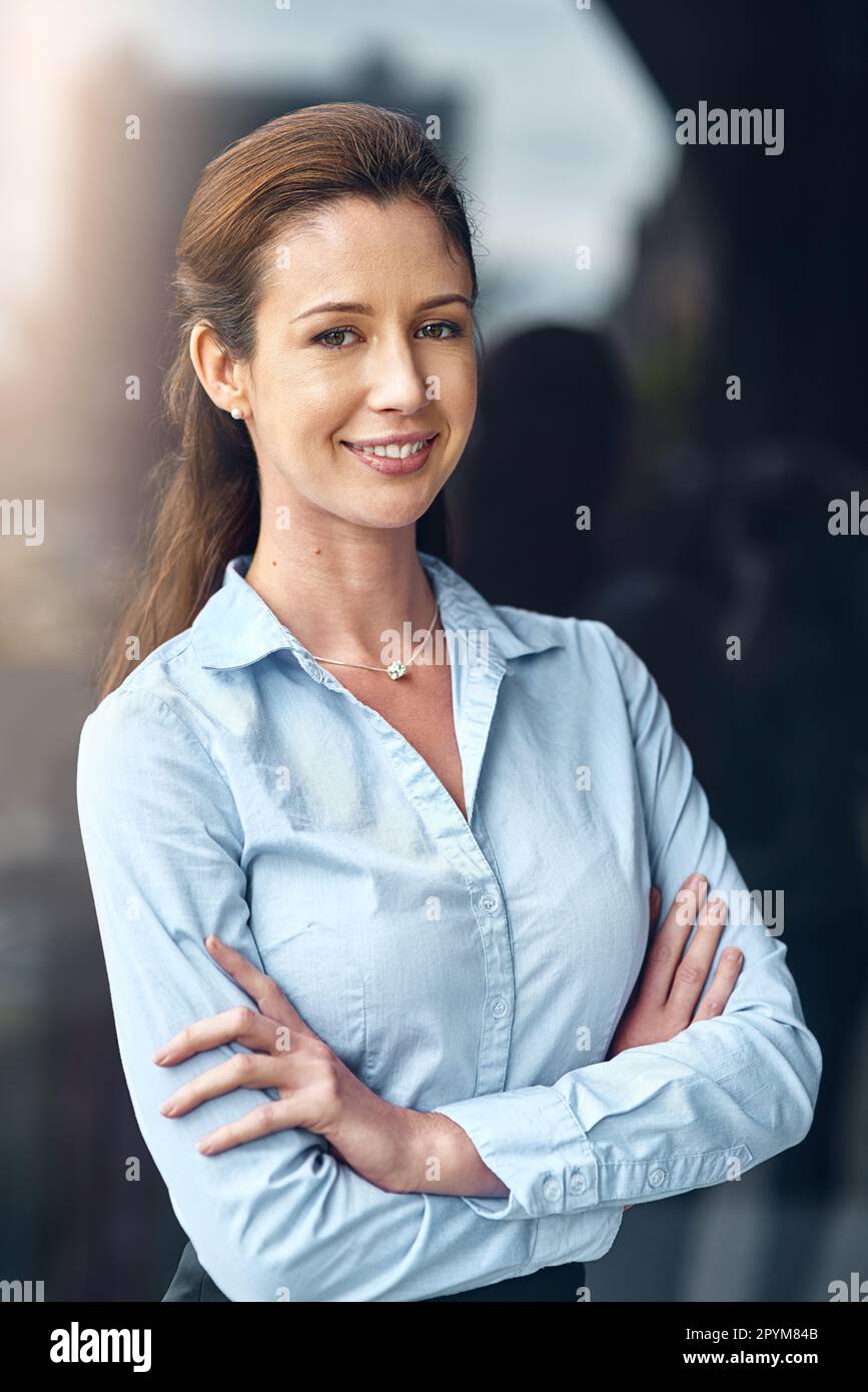 She Sense She has a sense of pride in what she does. a confident businesswoman ...