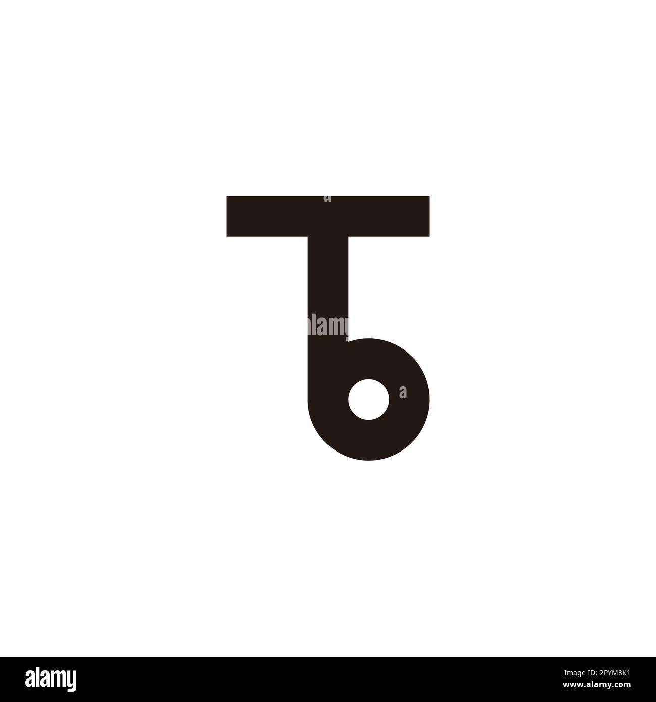 Letter Tb outline geometric symbol simple logo vector Stock Vector