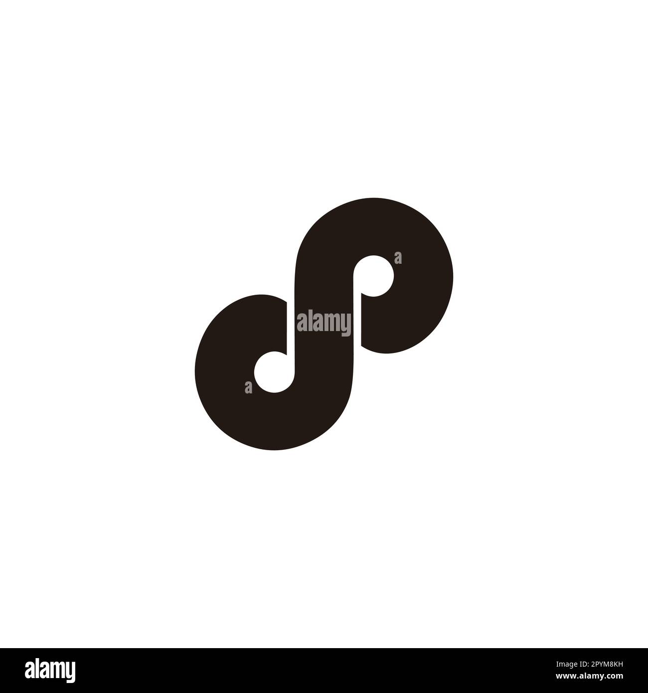 Letter dp curve, outline geometric symbol simple logo vector Stock