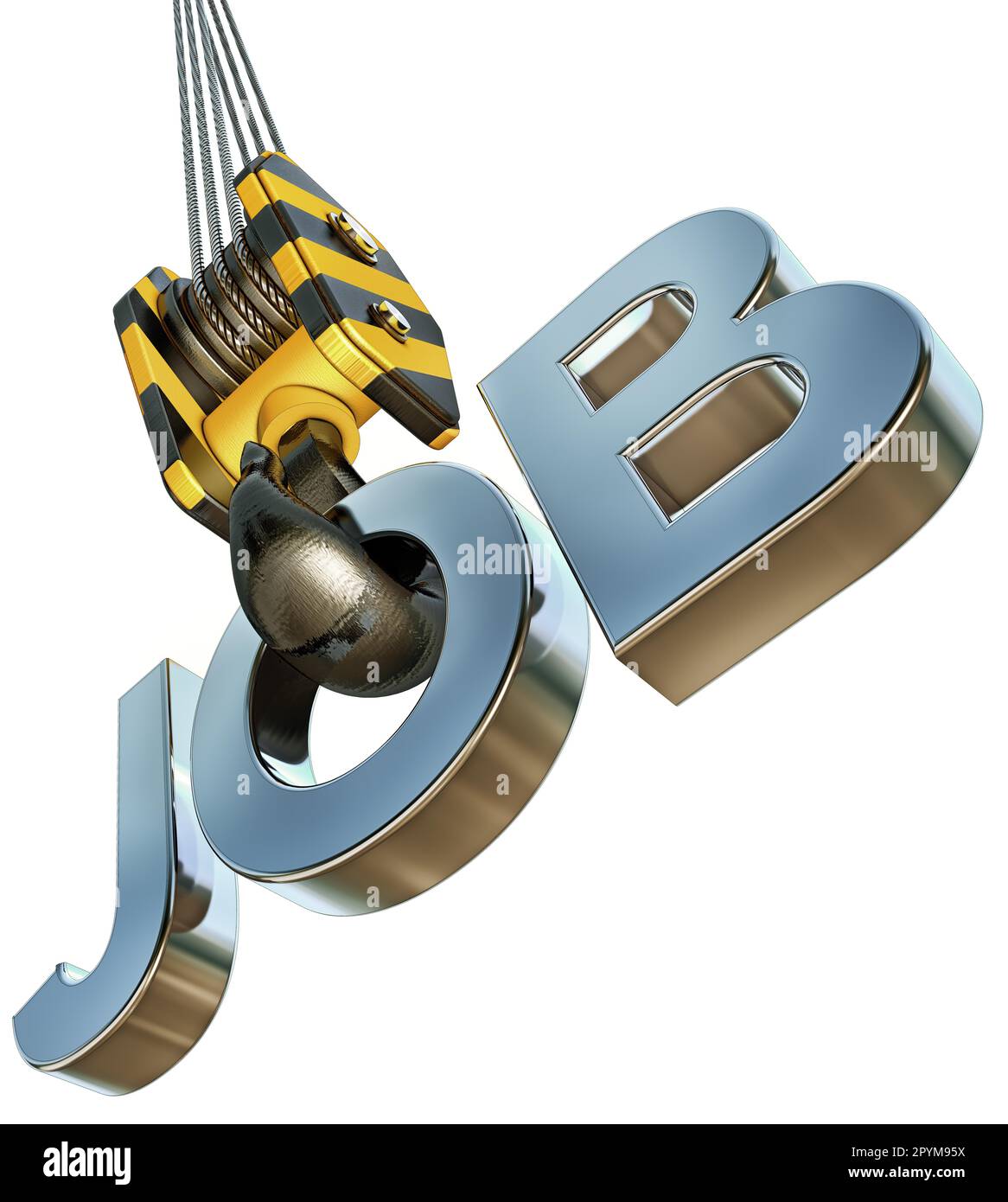 3D rendering of a job icon on a crane Stock Photo