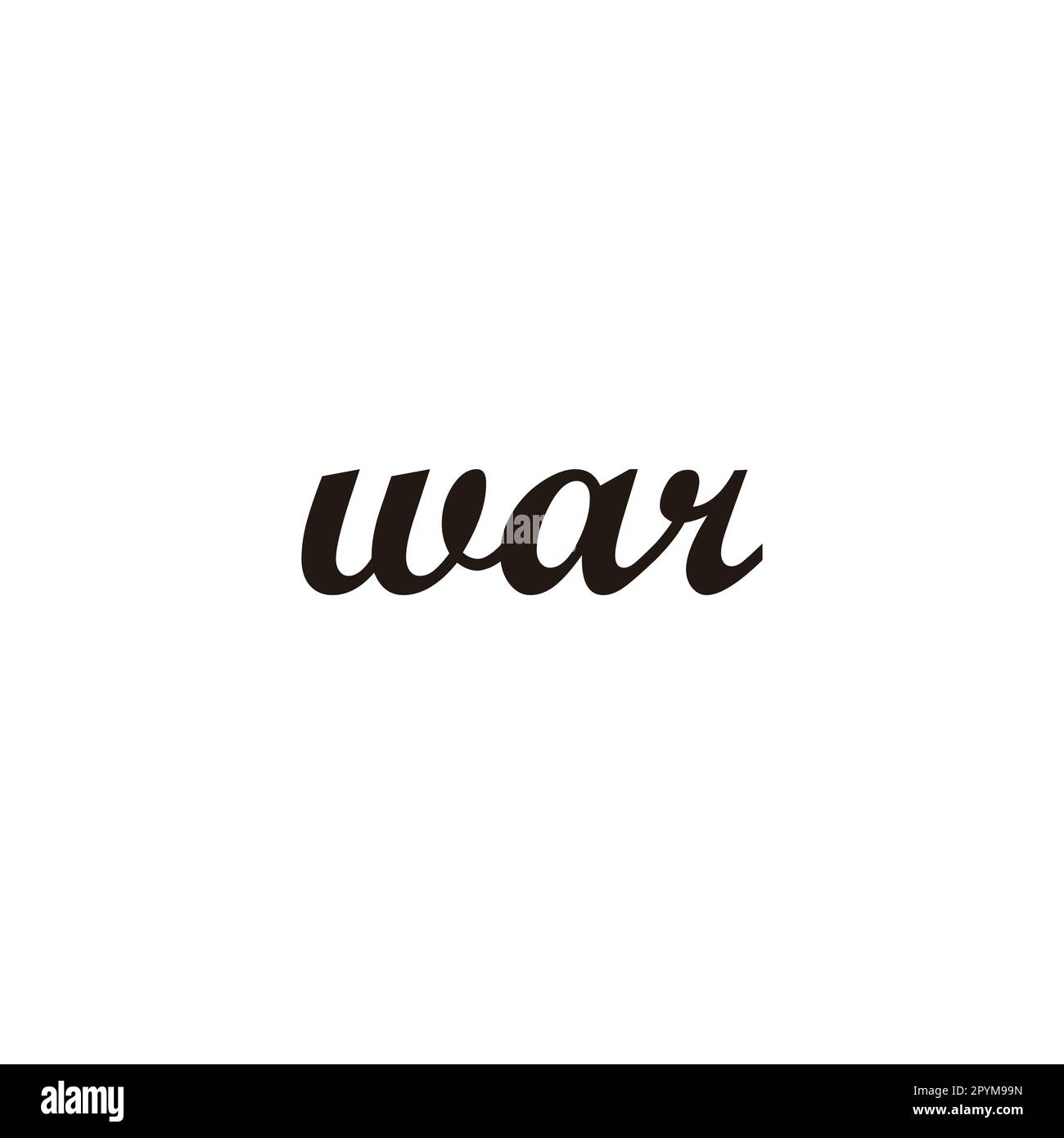Letter war connect geometric symbol simple logo vector Stock Vector