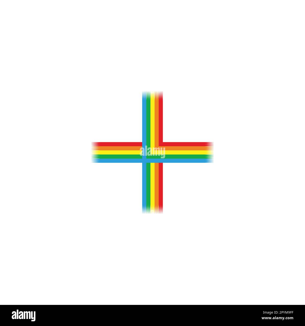 Plus, colorful lines geometric symbol simple logo vector Stock Vector