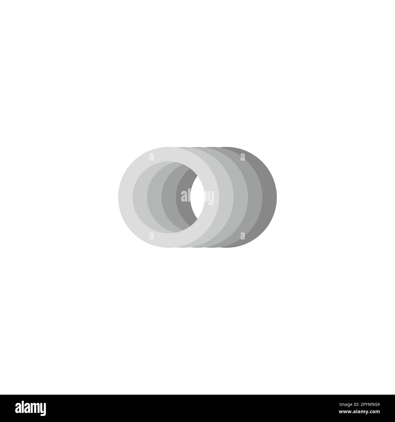 Letter O gradient, layers geometric symbol simple logo vector Stock Vector