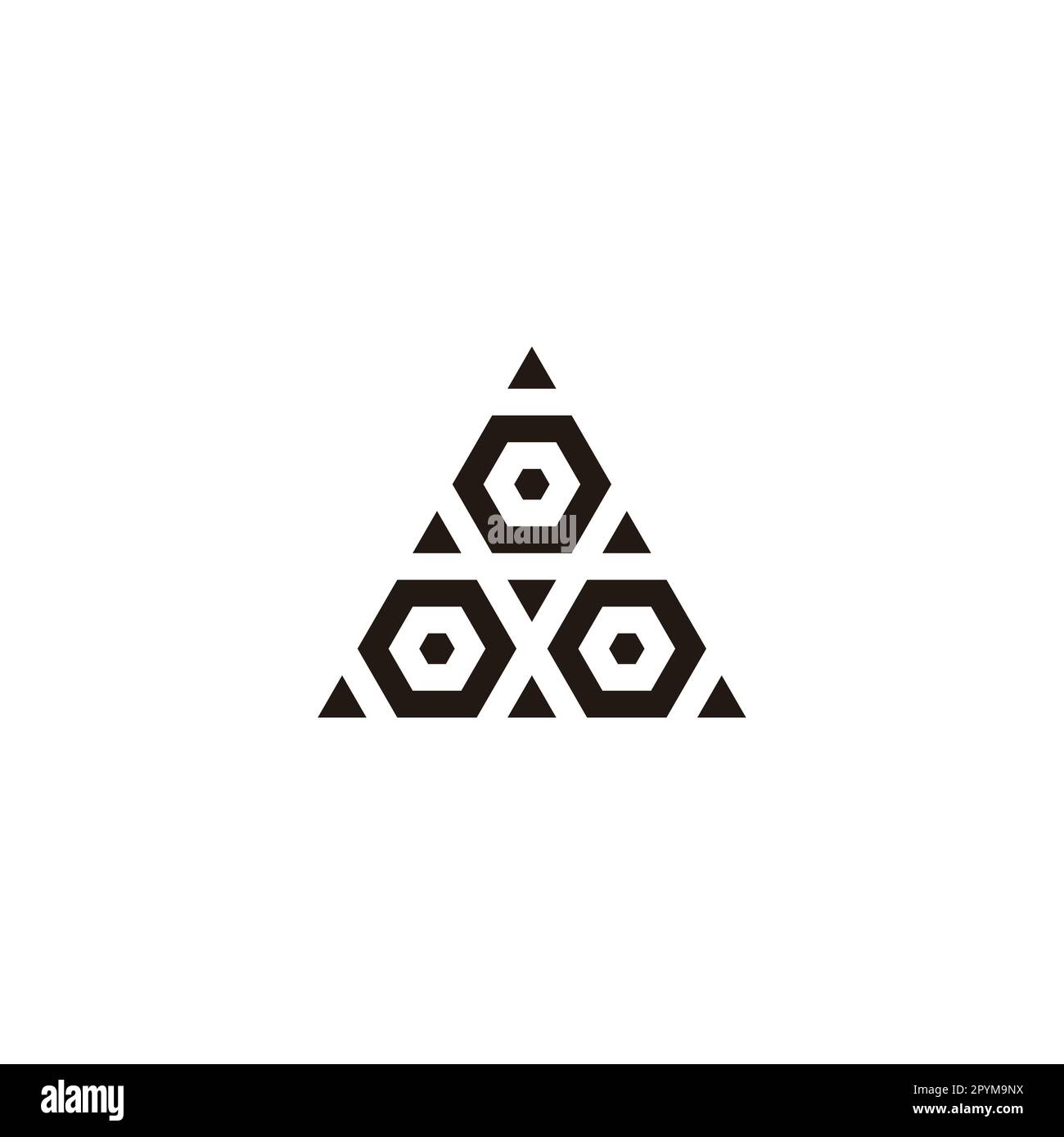 Triangles, and hexagons, textures geometric symbol simple logo vector