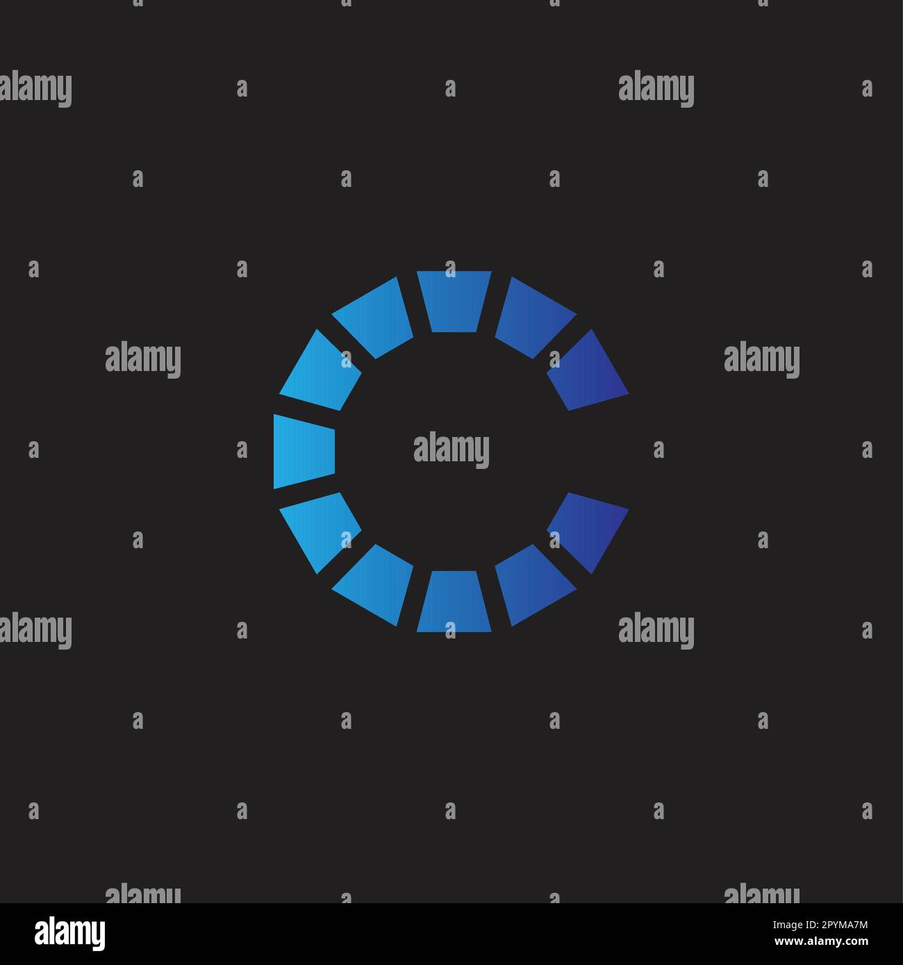 Letter C technology, loading, modern geometric symbol simple logo vector Stock Vector